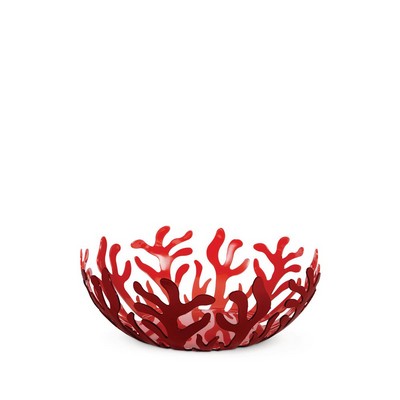 mediterraneo obstschale aus mit epoxidharz gefärbtem stahl, rot